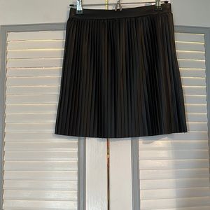 Bar III Faux Leather Black Pleated Mini Skirt